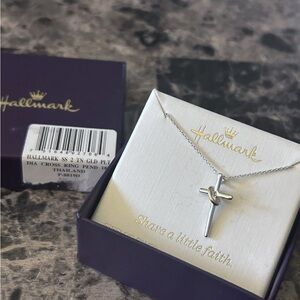 NIB Hallmark “Share A Little Faith” Sterling Cross Necklace